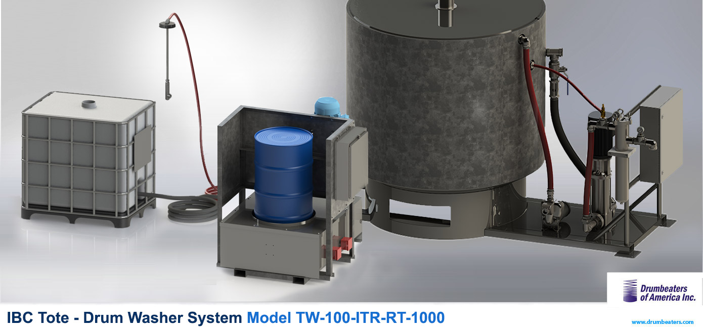 Tote Drum Washer (ITR) with 1000 gallon recirculation tank